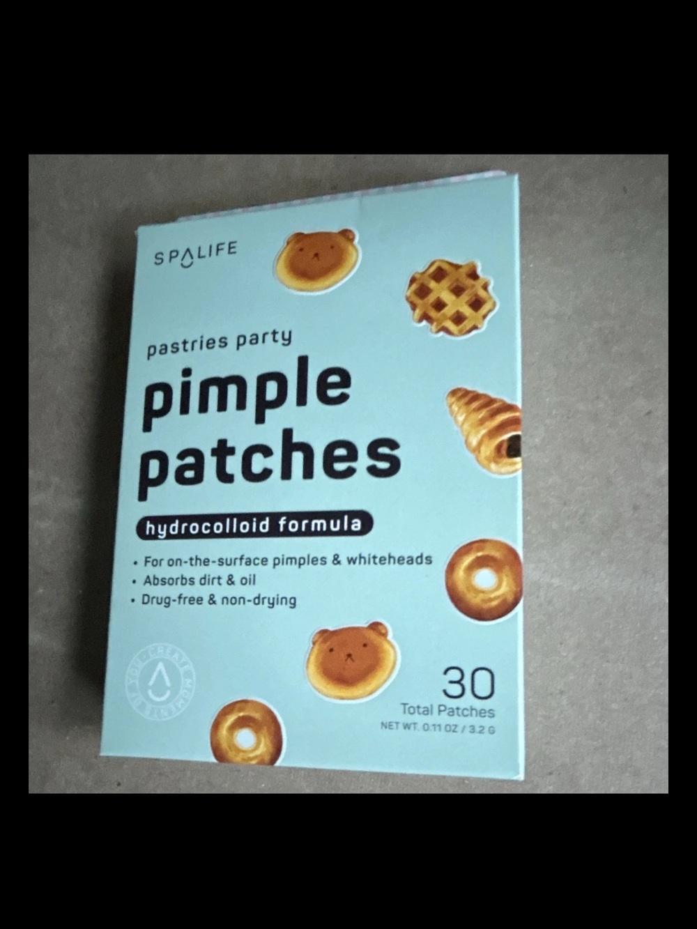 Spa life pimple patches - mint green box with pastry art
